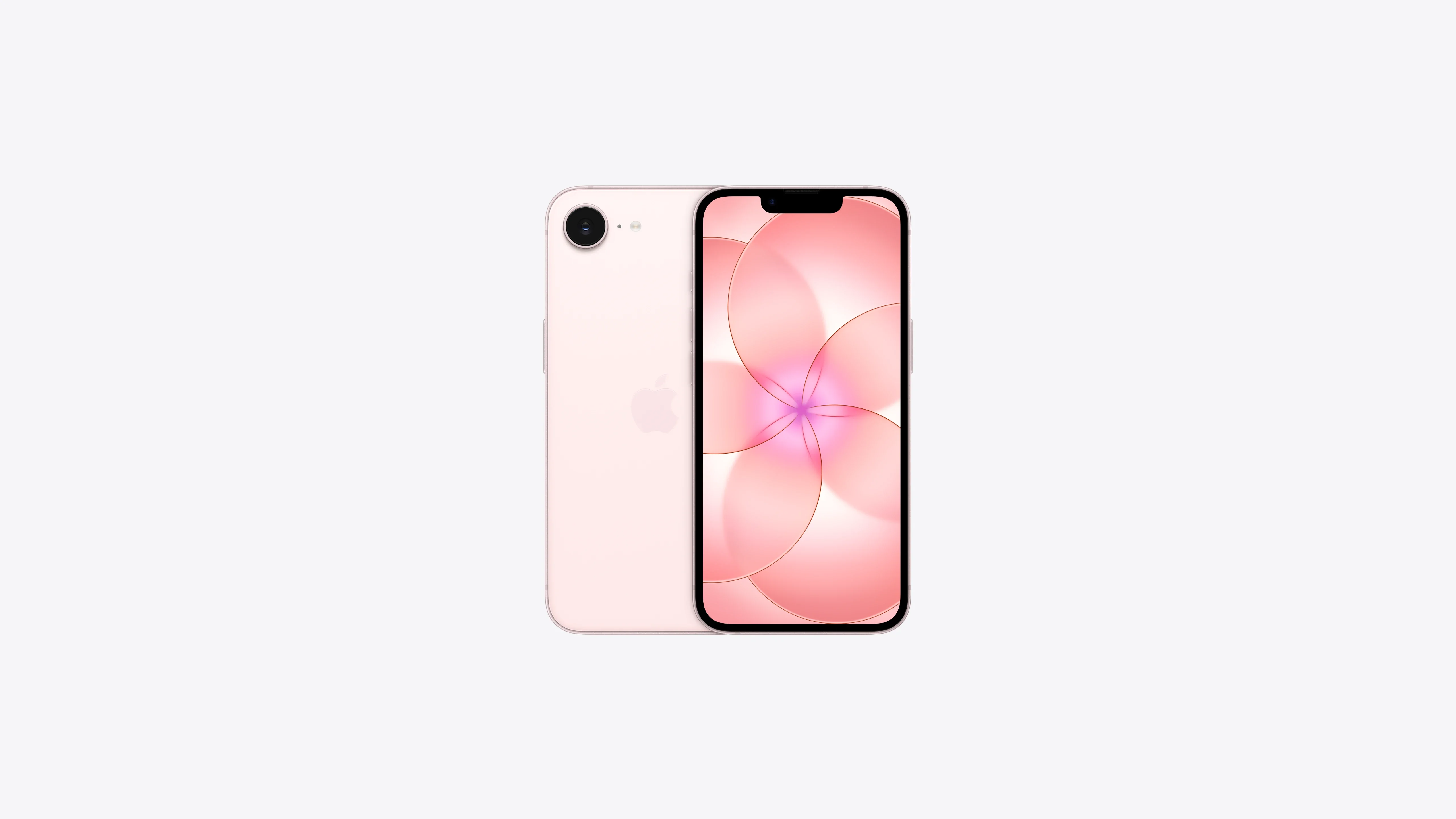 iPhone 17e jemně růžový — ilustrační produktový obrázek Apple